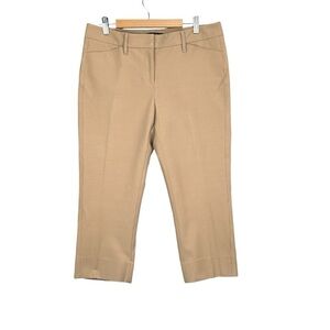 White House Black Market Straight Crop Pants Womens 6 Khaki Career Office WHBM